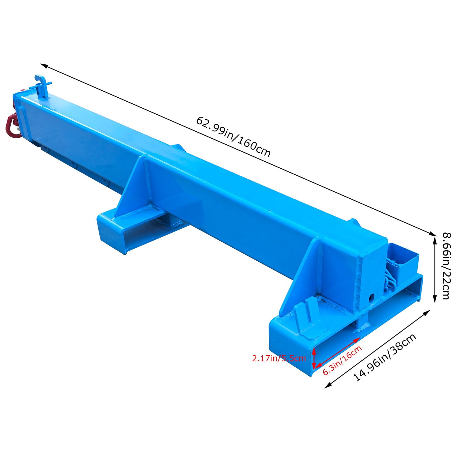 1T Adjustable Mobile Crane Blue Lifting Hoist Telescopic Arm Forklift for Warehouse Factory
