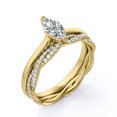 thumbnail image 4 of JeenMata Anillo de Compromiso Solitario de Talla Marquesa de 1,75 Quilates con Banda Nupcial Infinita Engastada en Oro Amarillo de 18 K sobre Plata (Personaliza Tu Banda Nupcial), 4 of 6