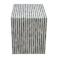 thumbnail image 7 of Diamond Sofa MOSAICETBI Mosaic End Table with Bone Inlay & Linear Pattern, Black & White, 7 of 7