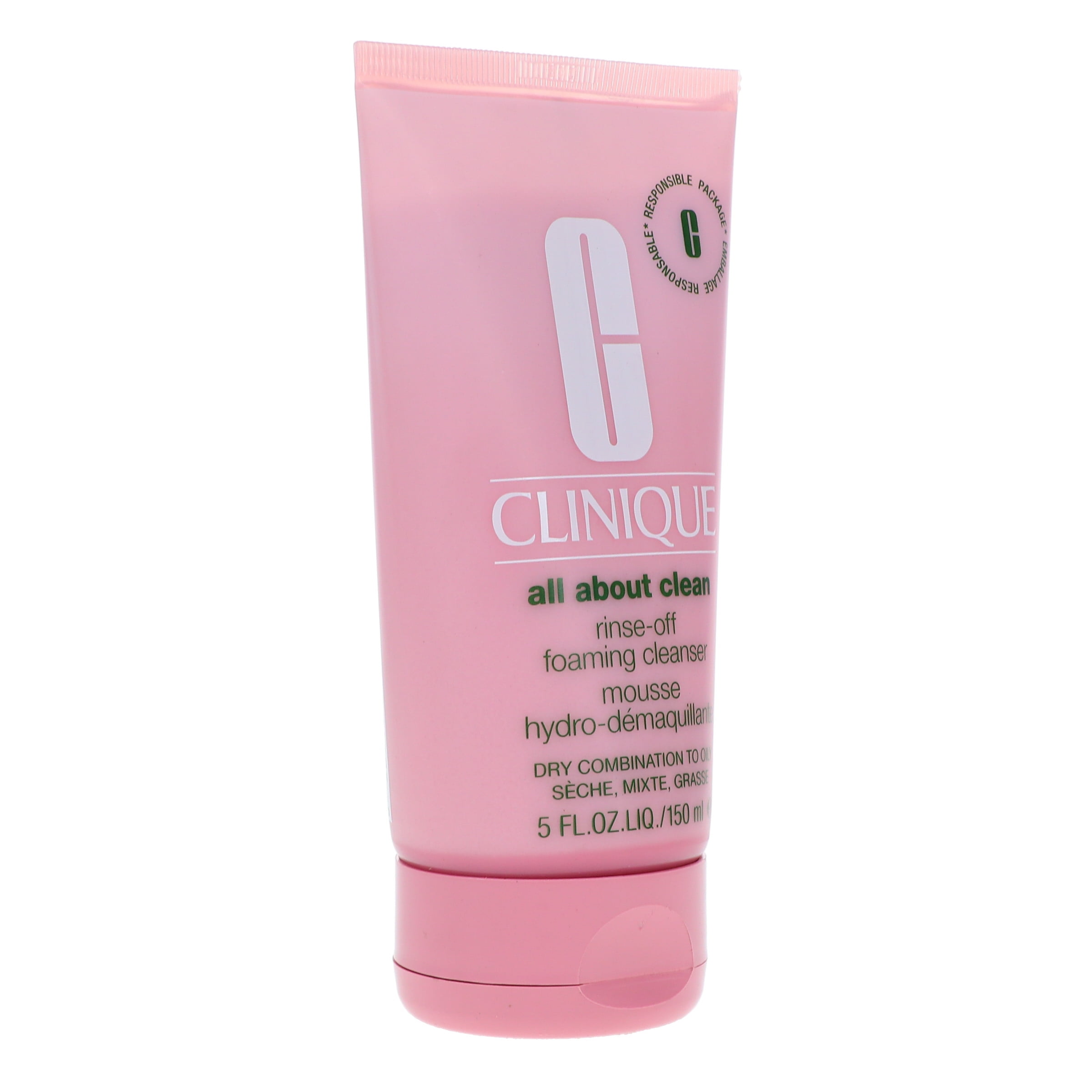 Clinique Rinse-off Foaming Cleanser-Mousse, Face Wash for All Skin Types, 5 Oz