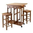 thumbnail image 5 of Winsome Suzanne 3 Pieces Solid Wood Space Saver Dining Table Chair, 5 of 21