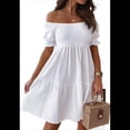 thumbnail image 2 of Vestidos de Verano para Mujer con Mangas Farol, Volantes y Hombros Descubiertos. L, 2 of 9
