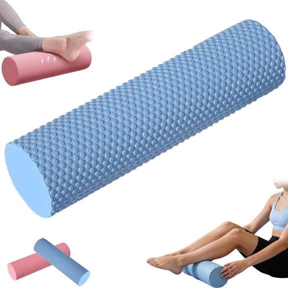 12 Inch Foam Roller for Back, Yoga & Balance Exercises – High-Density Massage Roller for Pain Relief, Fitness Recovery Balance Exercises, High-Density (Blue)