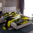 thumbnail image 1 of Erosebridal Ink Geometry Sheet Set King, Chic Minimalst Bedding Sets King Size, Oli Printing Decor 4-Piece, 1 of 7