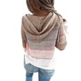 thumbnail image 2 of Women Casual Sweater Rib Knitted Long Sleeve Loose Fitting Pullover Hooded Drawstring Sweater, 2 of 6