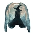 thumbnail image 5 of Neewe Crewneck Halloween Sweatshirt Women Witches Graphic Casual Oversized Pullover Print Hoodies Long Sleeve Blouse Tops, 5 of 6