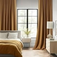 thumbnail image 2 of Golden Brown Back Tab Blackout Curtains 120 Inch Long 2 Panels Set for Bedroom, Rod Pocket/Pinch Pleated Extra Long Thermal Insulated Living Room Darkening Light Blocking 10FT Drapes, 2 of 9