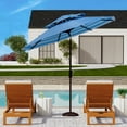 thumbnail image 2 of SAFAVIEH Athens 9' Market Double Top Crank Patio Umbrella, Baby Blue/White, 2 of 6