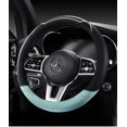 thumbnail image 2 of Car Steering Wheel Cover forRound-Shaped/D-Shaped, Anti-Slip, Breathable, Full Surround,Universal Fit for Most Cars,Leather Universal Steering Wheel Covers for Car 15 inch (Round-Shaped,Green), 2 of 5