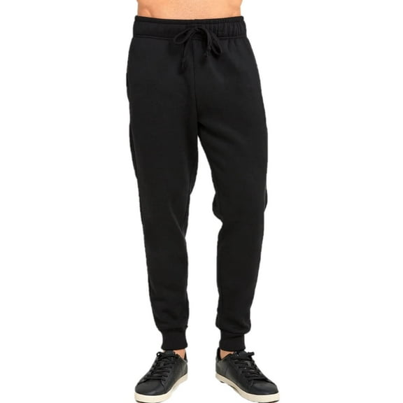 Men's Heavy Sweatpants Fleece Lined Joggers with Pockets, Black M, 1 Count, 1 Pack