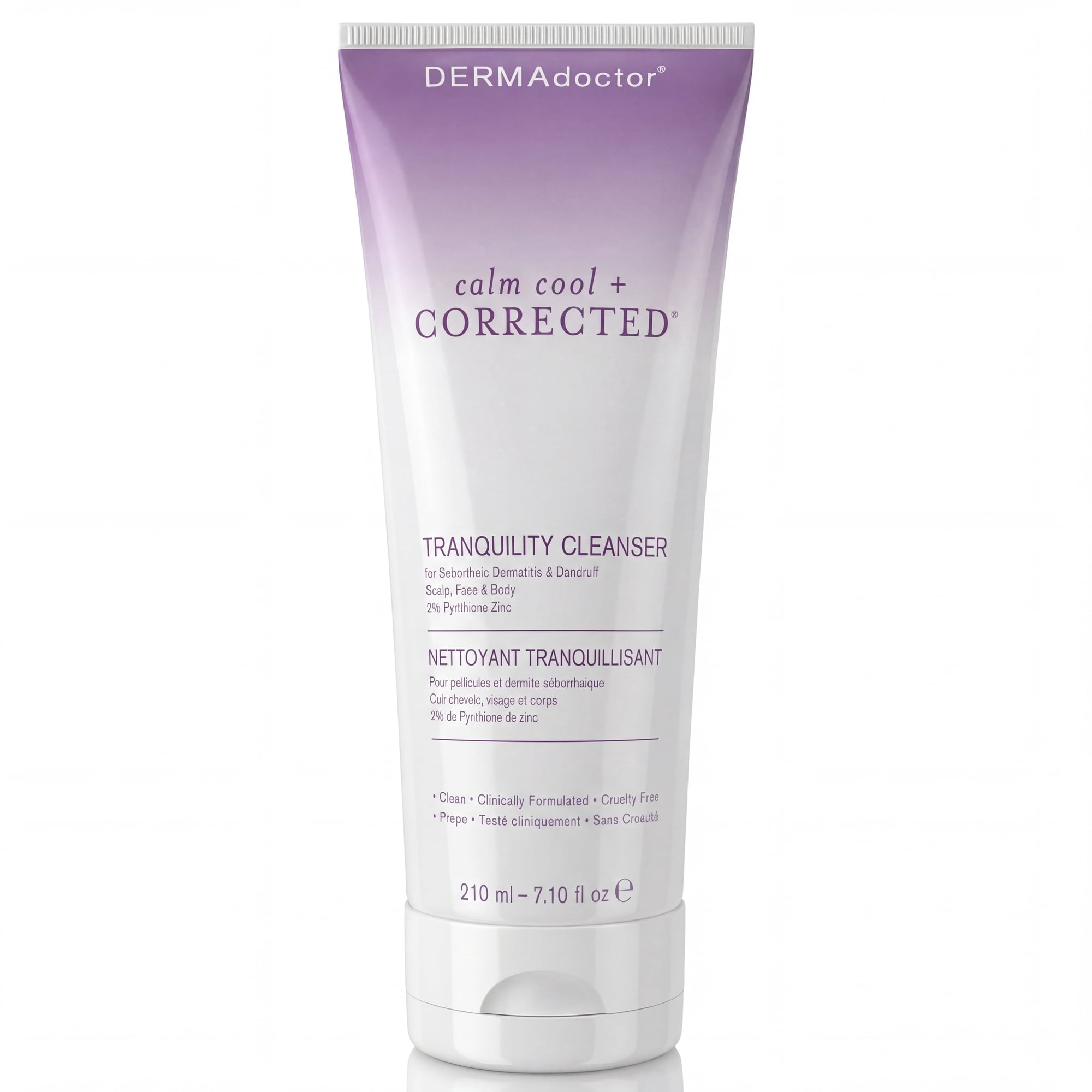 DERMAdoctor Tranquility Cleanser Dermatologist Formulated 2% Pyrithione Zinc for face body & Scalp 210ml - 7.10 oz