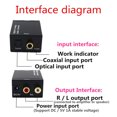 thumbnail image 2 of ziyahi Digital to Analog Audio Converter Optical Coaxial Amplifier 2 x RCA Output, 2 of 9