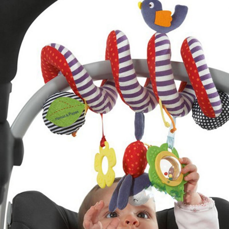 Plush Animal Stroller Hanging Play Toy Soft Baby Infant Colorful Rattles Doll C 