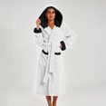 thumbnail image 3 of qolati Soft Robe for Women Warm Long Sleeve Plush Warm Winter Housecoat Spa Towel After Shower Lightweight Fluffy Long Hooded Bathrobe with Pockets, 3 of 7