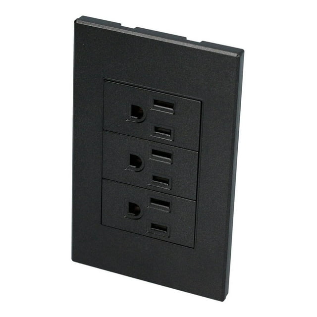 Placa Con 3 Contactos Negro Surtek P628N 1/3 40000 Ciclos de Uso