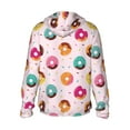 thumbnail image 3 of Daiia Colorful Donuts UPF 50+ Sun Protection Hoodie Jacket Lightweight Long Sleeve Sun Shirt for Women Men with Pocket Hiking Outdoor-, 3 of 9