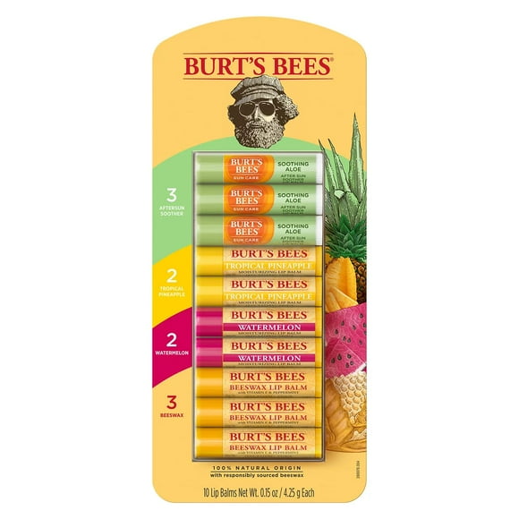 Burt's Bees Moisturizing Lip Balm, 100% Natural, Seasonal Assortment 10 Pack