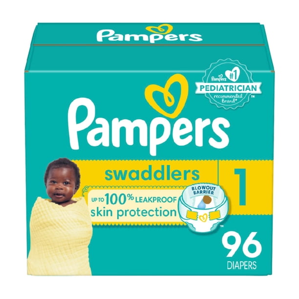 Pañales Pampers, tamaño 1, ultrasuaves, 96 unidades