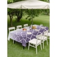thumbnail image 5 of Outdoor Tablecloth with Umbrella Hole, Purple White Ombre Morocco Pattern Waterproof Outdoor Table Cover, Modern Moroccan Geometric Patio Tablecloths for Party Picnic Camping, Rectangle 52"x70", 5 of 9