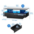 thumbnail image 7 of Dextrus Modern LED Coffee Table, Black Coffee Table with Storage, Large Living Room Center Tables, Display Shelf & Sliding Drawers, 7 of 7