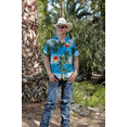 thumbnail image 4 of Cinch Men's Blue Tropical Print Button Down Shirt MTW1401039, 4 of 4