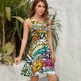 thumbnail image 5 of Comics Pop Art Dress Summer Street Style Dresses Female Sleeveless Printed Sundress, 5 of 7