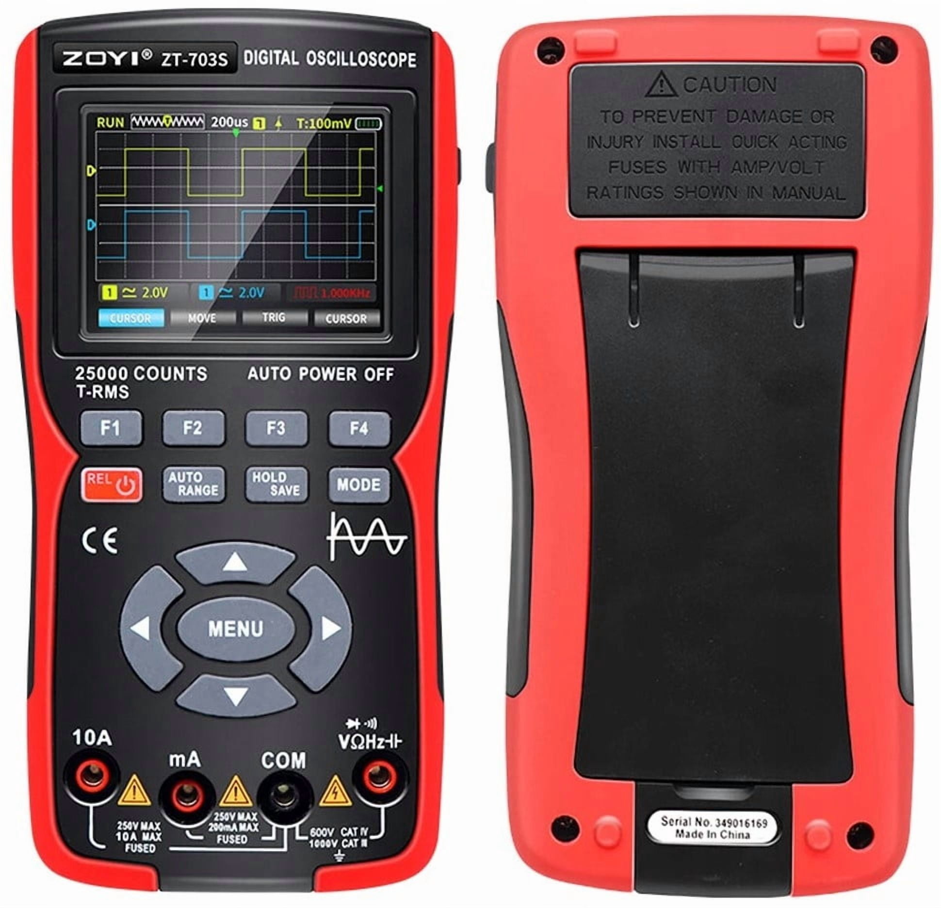 ZT703S Oscilloscope Multimeter High Precision Dual Channel 50MHZ Digital Oscilloscope Signal Source Auto Repair
