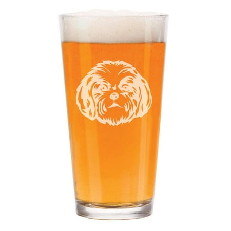 

16 oz Beer Pint Glass Gift Shih Tzu Face