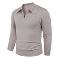 thumbnail image 2 of SYMOID Mens Khaki Polo Collar Half Zip Sweater - Long Sleeve Soft Acrylic, Slightly Fitted Smart Casual for Daily/Weekend, Sizes M-XXXL,Size L, 2 of 4