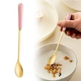 thumbnail image 2 of Mixing Spoons for Coffee,Stainless Steel Coffee Spoon with Ceramic Handle,6.88 Inch Small Dessert Spoons Tea Spoon,Long Handle Teaspoon Sugar Ice Cream Desert Spoon Stirring Soup Tableware,Pink, 2 of 8