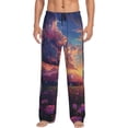 thumbnail image 2 of Picia Dreamy Dandelion Sunset Mens Soft Woven Cotton Elastic Waistband Sleep Pajama Pant Lounge Sleep Pant With Pockets And Drawstring-XX-Large, 2 of 9
