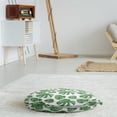thumbnail image 3 of Philodendron Round Floor Cushion with Handle, Repetitive Pattern of Detailed Drawn Tropical Leaves, Decorative Pillow for Living Room & Dorms, 18" Round, Fern Green and White, by Ambesonne, 3 of 4