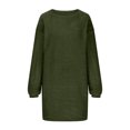 thumbnail image 3 of Lovskoo Women's Fuzzy Fleece Dress Long Sleeve Oversized Baggy Loose Pullover Solid Color Tunic Mini Sweater Dress 2025 Trendy Spring Fall Outfits C-Green, 3 of 6