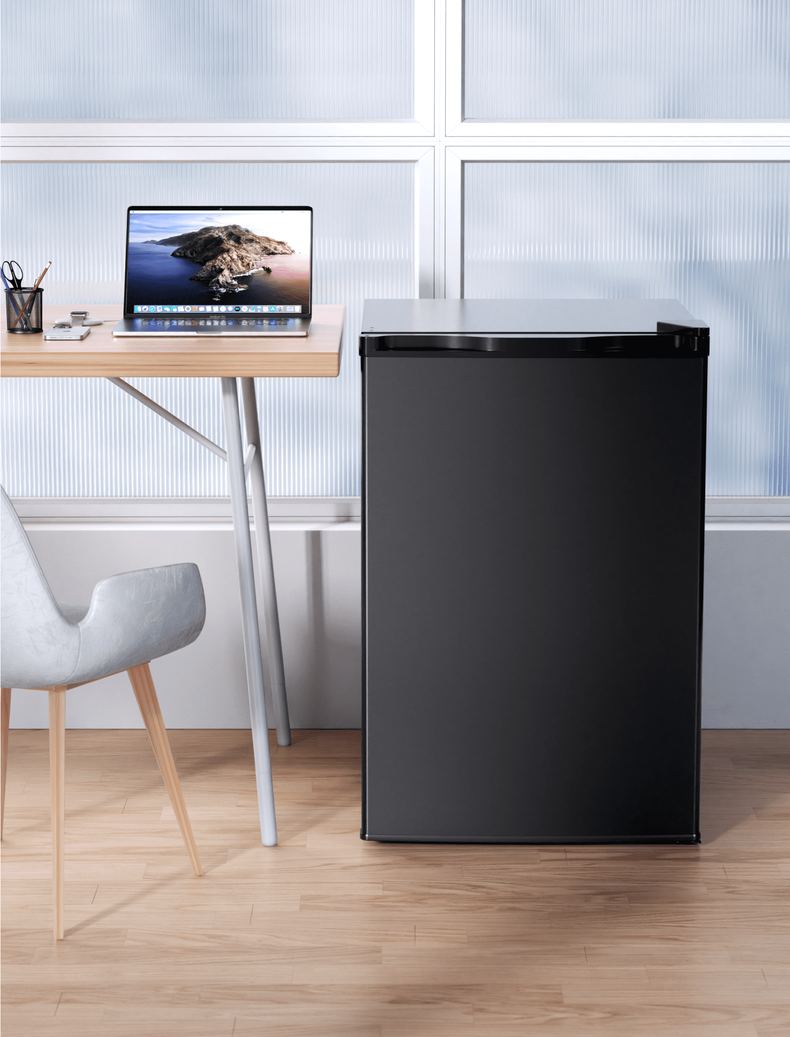 KNDKO 4.4 Cu.Ft Mini Fridge, Apartment Refrigerator with Reversible Door, Adjustable Thermostat for Bedroom Dorm Office Kitchen, Black