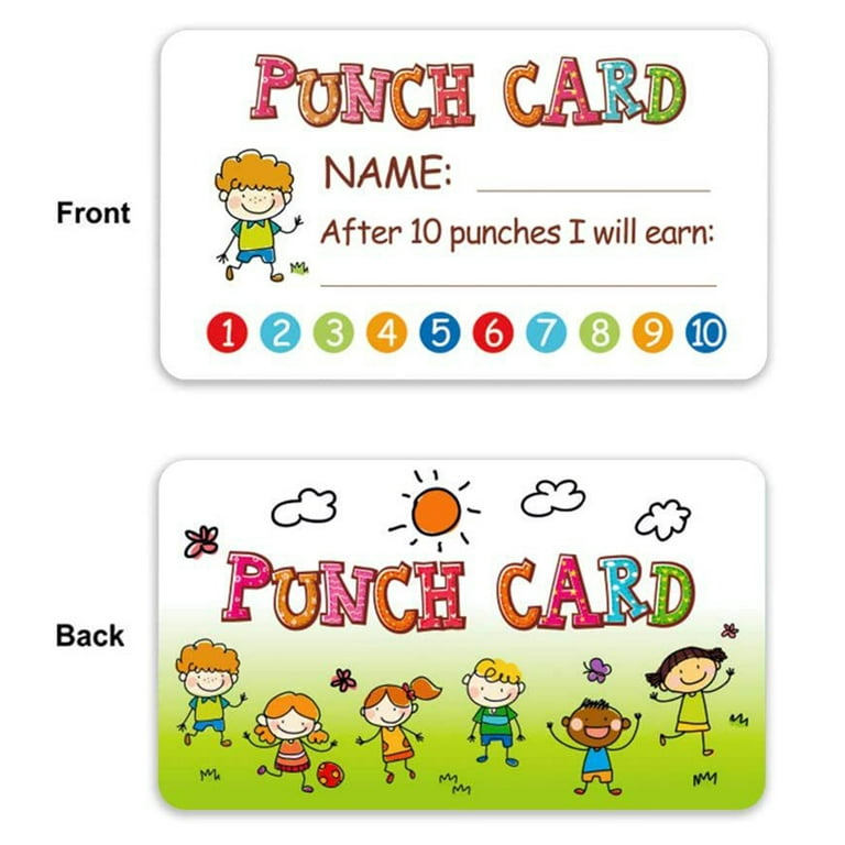 50Pcs Reward Punch Cards Motivational Innovative Design Supportive  Multi-purpose Fun Behavior Incentive Gift Cute Cartoo