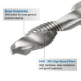 thumbnail image 4 of Uxcell Combination Drill and Tap Bit Metric M6 x 1 Thread 1/4" Hex Shank Machine Tapping Threading Taps, 4 of 6