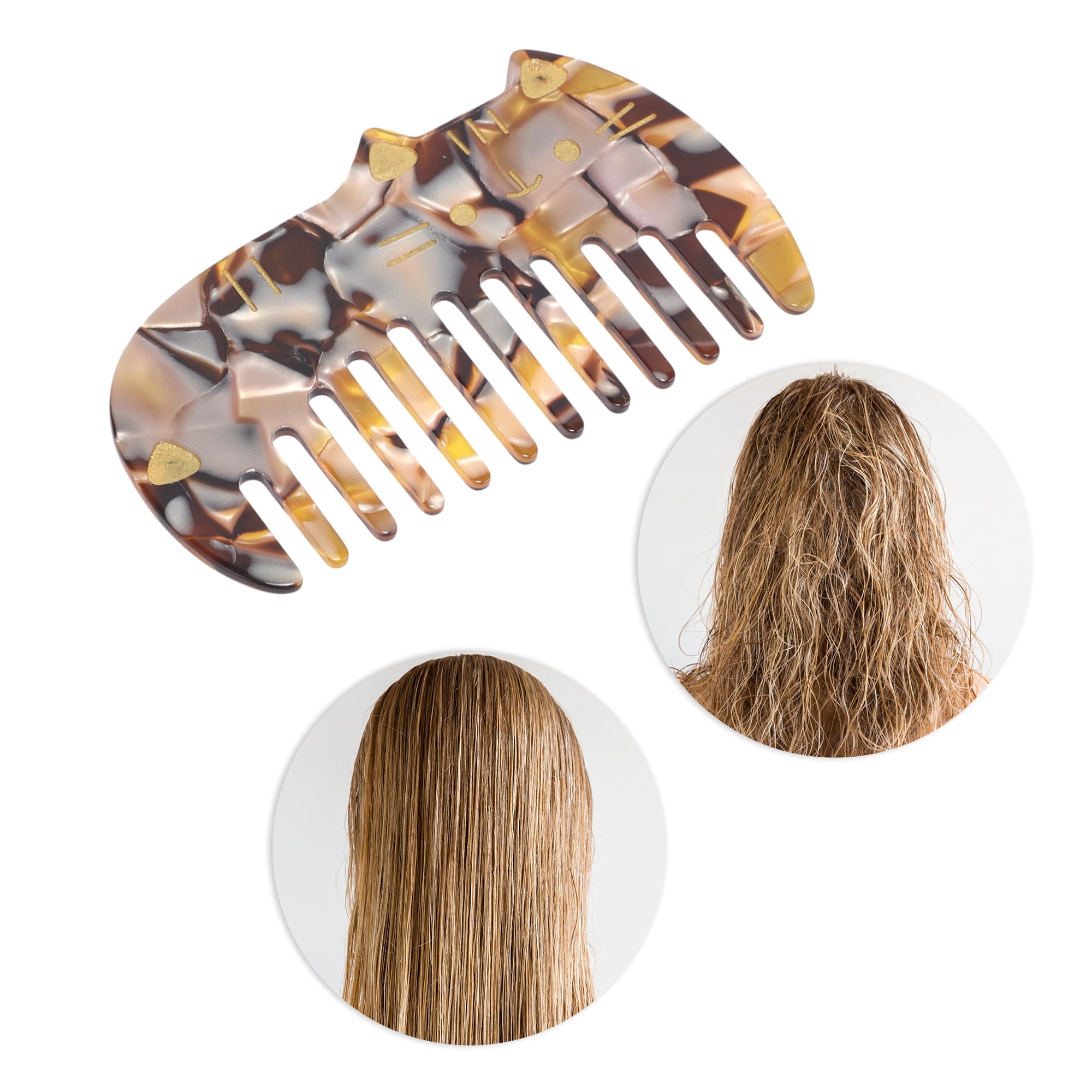 Unique Bargains 1 Pc Women Durable Cute Cat Comb Designed for All Hair Types Black