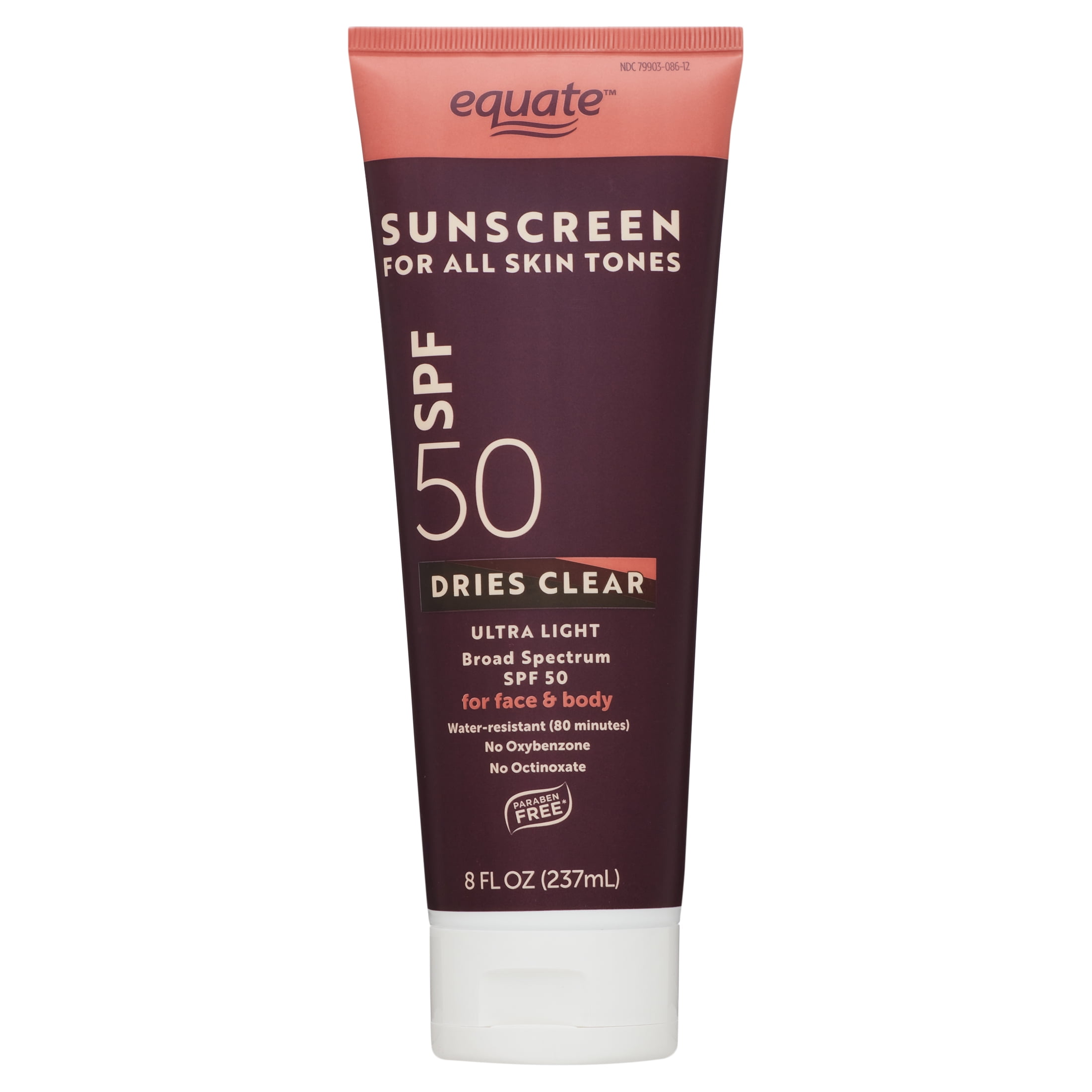 Equate Ultra Light Broad Spectrum Sunscreen Lotion for All Skin Tones, SPF 50, 8 fl oz