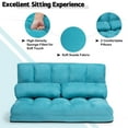 thumbnail image 5 of Giantex Foldable Floor Sofa, 6-Position Adjustable Lounge Couch w/2 Pillows, Modern Mattress Video Gaming Lazy Man Suede Floor Seating Sofa for Bedroom, Living Room, Blue, 5 of 10