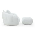thumbnail image 6 of Oversized Bean Bag Chair for Adults, Chaise Lounge Chair Indoor with Ottoman and Pillow, Faux Fur Accent Chair for Bedroom, Living Room, Apartment, White, 6 of 9