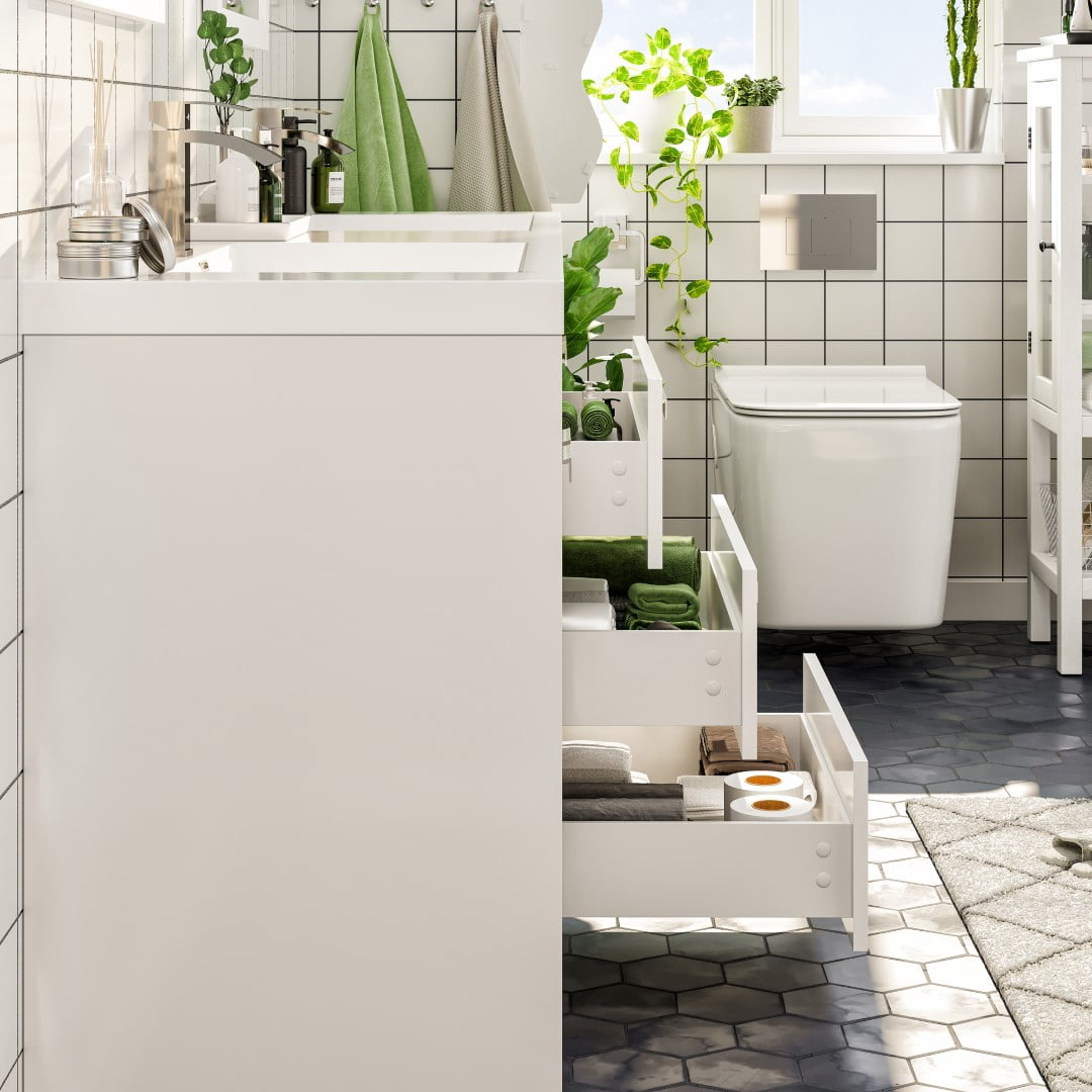 Eviva Lugano 72"W x 20"D White Double Sink Bathroom Vanity with White Acrylic Countertop and Integrated Sinks