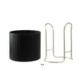 thumbnail image 3 of Mainstays Black Outdoor Metal Planter with Gold Stand 15 inch Tall x 11.8 inch Wide, 3 of 9