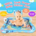 thumbnail image 3 of Rupoun Tummy Time Water Mat for Baby Boy Girl, Premium PVC Inflatable Sensory Playmat with Mirror Rattle Buzzer, Infant Toddler Fun Activity Center Promotes Early Development, 30.5 in / 77.5 cm, 3 of 6
