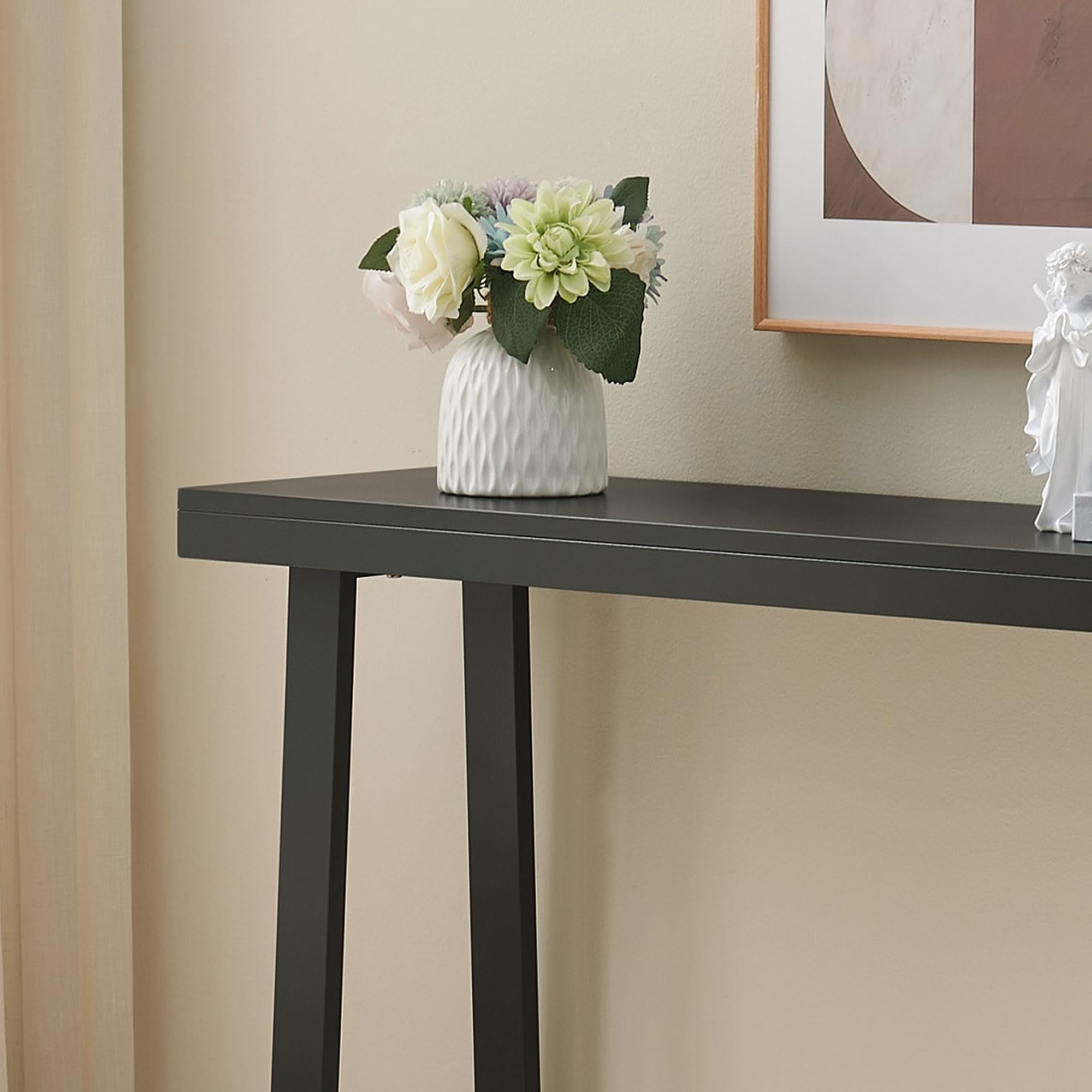 Kings Brand Furniture Claude 36-Inch Console Entryway Table, Narrow Sofa Table for Behind Couch, Hallway, Bedroom, Living Room, Foyer, Caviar