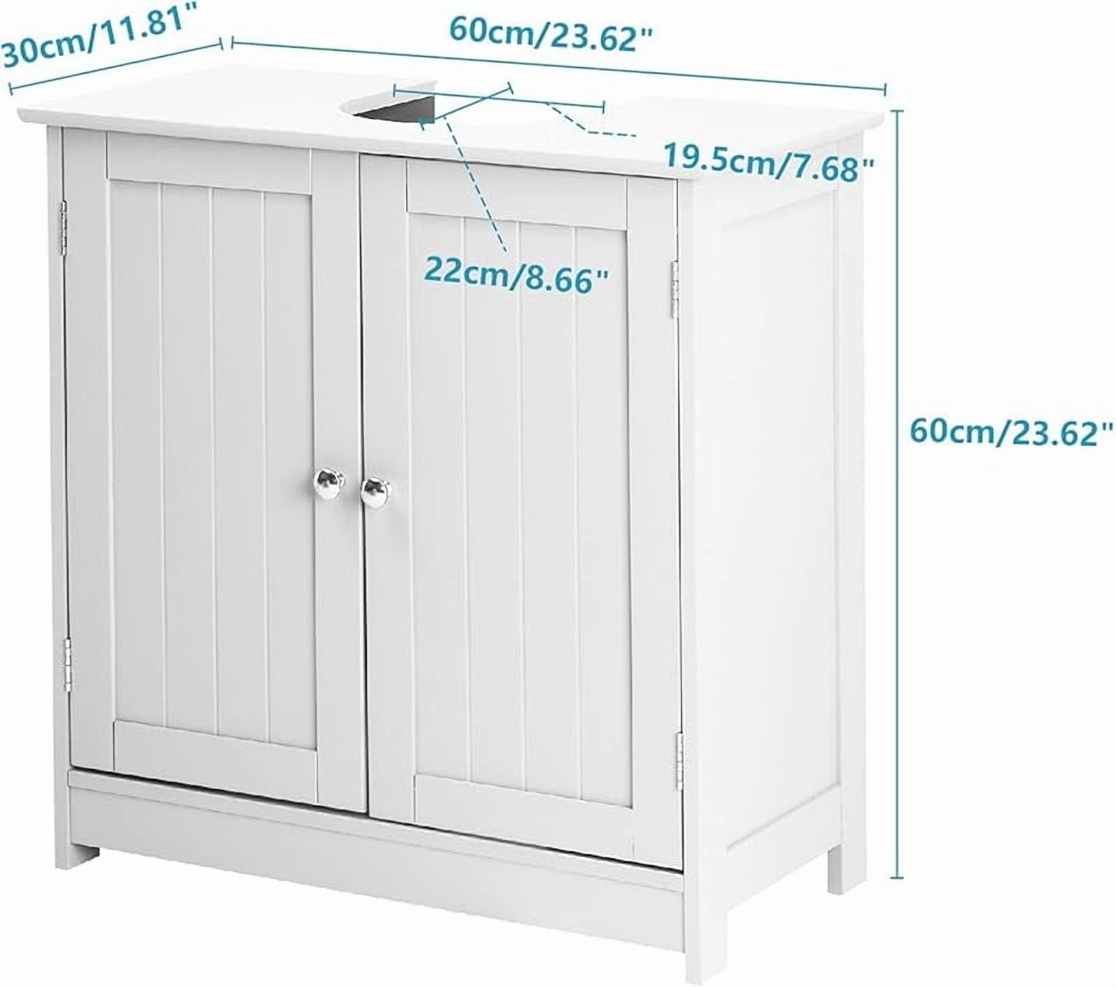 Pedestal Sink Storage Cabinet with 2 Doors Traditional Under Sink Cabinet Bathroom Space Saver Organizer with Adjustable Shelf 23 5/8" W x 11 7/16" D x 23 5/8" H