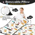 thumbnail image 3 of Multicolor Cat and Yarn White Pattern Teens Toddler Nap Mat with Pillow, Sleeping Mat Bag for Preschool Daycare 59"x22", 3 of 6