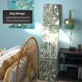 thumbnail image 3 of Oriental Furniture 6 ft. Tall Green Oliva Canvas Room Divider - 3 Panel, 3 of 5