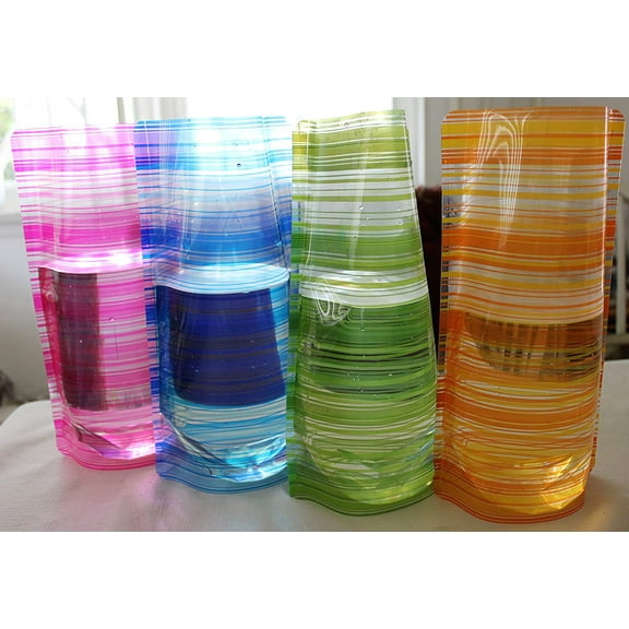 Plastic Foldable Flower Vase 4-pieces, Multi-color Set!