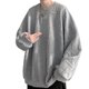 thumbnail image 2 of Camisa de manga larga para hombre, cuello redondo, Hip Hop, estilo extragrande, agradable a la piel, camisa sencilla de gran tamaño para hombre, para fiesta, Shcool Bar, 2 of 8