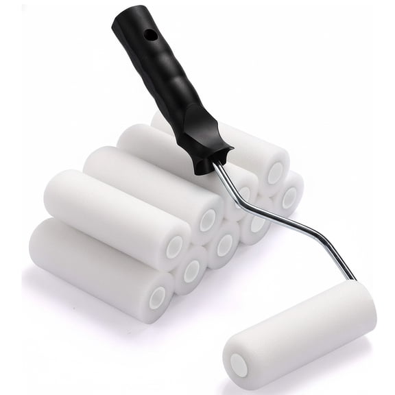 12Pcs Paint Roller Sets, Small Paint Roller and Tray, High Density Foam Paint Rollers, Small Roller Paint Brush for Painting and Staining
